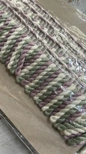 Antique 3” Bullion Fringe Trim Sage Cream , Purple Tassel craft , sewing - Picture 1 of 2