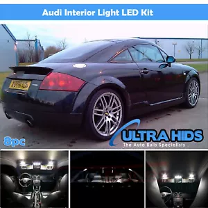 8pc NEW AUDI TT MK1 1998-2006 LED INTERIOR UPGRADE LIGHT KIT SET XENON WHITE UK - Picture 1 of 1