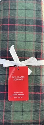 Williams-Sonoma Green Tartan Table Runner 16”x108” - Image 1 of 2