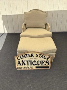 66694   CENTURY Furniture Louis XV Chair with  Stool - Picture 1 of 18