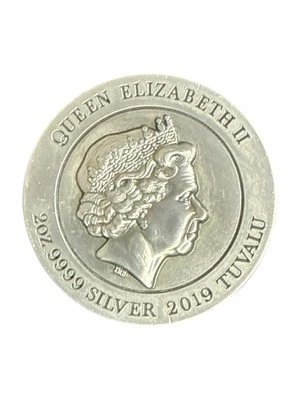 2019 Dragon & Phoenix 2oz Antiqued Silver Coin - Image 1 of 2