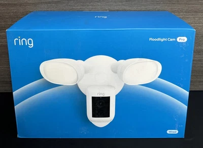 Ring Floodlight Cam Wired Pro - 2K Video Wi-Fi 3D Motion Camera White NEW SEALED - Image 1 of 3