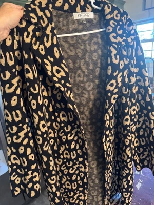 Chaqueta cárdigan de cuello muesca estampado animal para mujer Foto 1 de 3