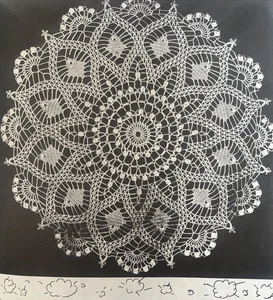 Vintage 1940’s Crochet Pattern Elizabeth Hiddleson POP-CORN 20” TATTED DOILY - Picture 1 of 1