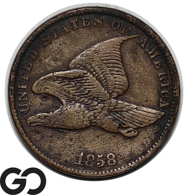 1858 Flying Eagle Cent Penny, Small Letters - Image 1 of 2