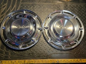 1960 IMPALA 14" HUBCAPS PAIR NICE - Picture 1 of 7
