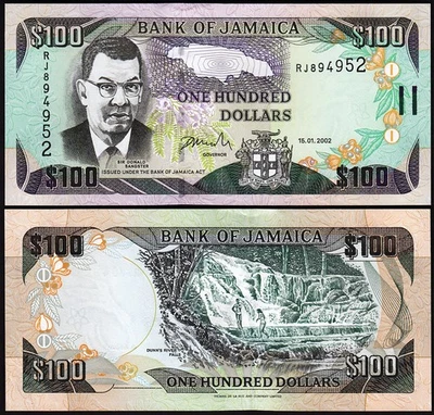 Jamaica 100 Dollars 2002, UNC, P-80b - Image 1 of 3