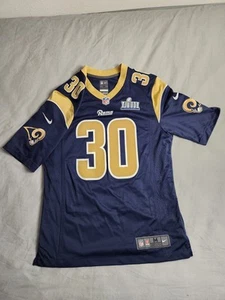 Camiseta deportiva Todd Gurley St. Louis Rams Nike Super Bowl #30 para hombre talla mediana azul dorado - Imagen 1 de 10