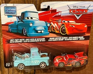 DISNEY PIXAR DRIFT PARTY MATER DRAGON LIGHTNING MCQUEEN CARS FIGURA DE PELÍCULA PAQUETE DE 2 - Imagen 1 de 10