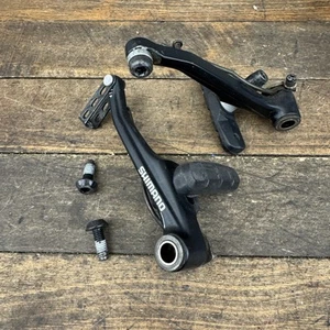 Shimano BR-M450 V-Brake Set Black Japan Mountain Bike MTB Linear Pull Arms Parts - Picture 1 of 9