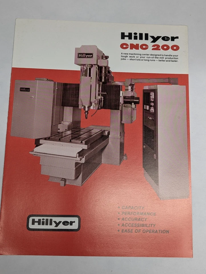 ОБРАБАТЫВАЮЩИЕ ЦЕНТРЫ HILLYER ИНФОРМАЦИОННАЯ ЛИТЕРАТУРА ПО ПРОДАЖАМ БРОШЮРА CNC 200 - Изображение 1 из 1