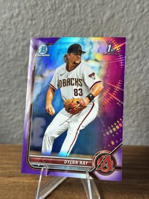 2022 Bowman Chrome Draft Dylan Ray Bowman 1st Purple Refractor #/250 - Image 1 of 2
