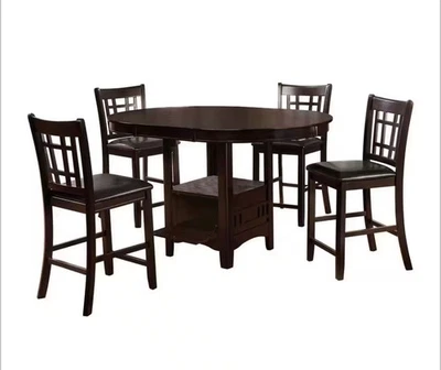 Coaster Lavon 5-piece Wood Counter Height Dining Room Set Espresso and Brown - Image 1 of 4