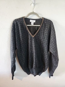 Vtg Tricots St. Raphael Mens Vneck Pure Wool Grandpa Sweater Red Sz Medium - Picture 1 of 4