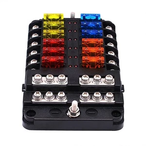 Portafusibili ATO 12V 32V 12 vie auto scatola fusibili camion barca sicuro - Foto 1 di 19