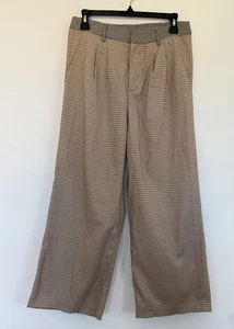 Braun karierte karierte weites Bein Preppy Hosenhose mit Taschen Gr. M | 29 Zoll - Bild 1 von 6