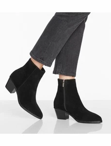 Nuevo $357 La Canadienne Paprika Botín Negro Gamuza Impermeable Talla 10 - Imagen 1 de 6