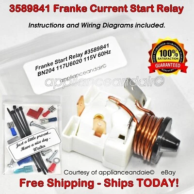 3589841 Franke Current Start Relay BN204 117U6020, Free Same Day Shipping!
