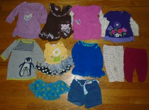 BABY MÄDCHEN 6-18 MONATE VERSCHIEDENE KLEIDUNG PAKET 13 KLEIDER OBERTEILE HOSEN  - Bild 1 von 4