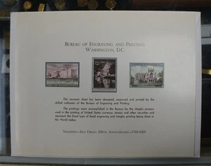 BEP Souvenir Card From Sandipex 1969 in San Diego 3 Washington Scenes  (B 1) - Picture 1 of 1