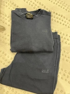 Jack Wolfskin Ladies Sweat Pants And Sweatshirt Navy Blue - Picture 1 of 1