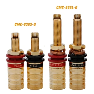 4pcs CMC 838 Pure Copper Conductor Long Short Binding Post HIFI Speaker Terminal - Picture 1 of 6