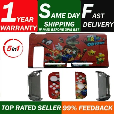 5-in-1 Set Super Mario Hard Protective Case Cover For Nintendo Switch UK SELLER - Image 1 of 4
