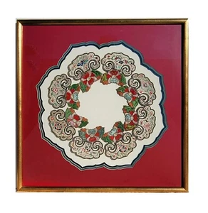 Framed Chinese Embroidered and Appliqued Silk Collar Qing Dynasty - Picture 1 of 16