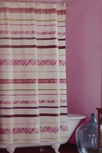 Casual Home Patchwork Applique Fabric Shower Curtain 72" x 72" NIP - Picture 1 of 9
