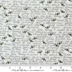 MODA#56084 15 "HONEY&LAVENDER" OVER ALL BEES & WORDS PRINT 1 Yrd 34"piece - Picture 1 of 1