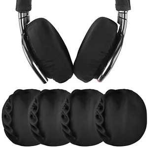Geekria 2 Pairs Fabric Washable Headphone Ear Covers (M / Black) - Picture 1 of 6