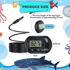 Temperature Control Made Easy - High Quality Digital LCD Aquarium Thermometer - Picture 1 of 11