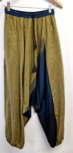 MOSKITOO drop crotch pants harem cotton trousers women's S Made in Nepal 30 - Foto 1 di 11