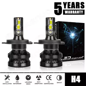 9003 H4 LED Headlight Bulbs Kit 100W 6500K 10000LM Hi/Lo Beam Super Bright White - Picture 1 of 12