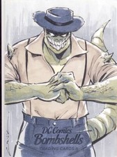 2018 Cryptozoic DC Bombshells Series 2 Sketch Card Cruz Killer Croc