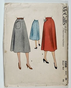 1950’s Vintage Sewing Pattern McCalls 3204 Misses A-line Skirt Waist 24” - Picture 1 of 4
