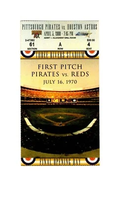 Apr 3 2000 Houston Astros @ Pittsburgh Pirates Ticket Final Three Rivers Opener - Image 1 of 2