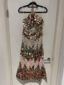 Elliatt Reagan Halter Neck Sequin Cocktail Dress Size S  - Picture 1 of 12