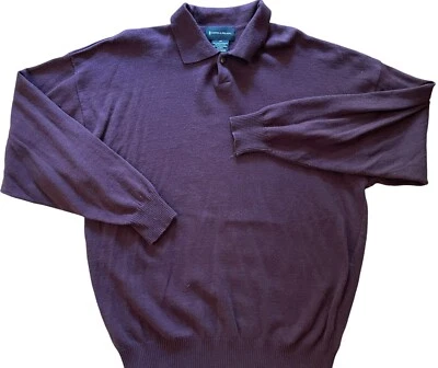 Suéter Pullover Conte di Milano Para Hombre Vintage Cuello Lana Tejido Púrpura Grande Foto 1 de 4