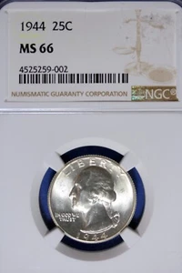 1944 - NGC MS66 WASHINGTON QUARTER!! #A9431 - Picture 1 of 2