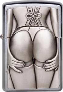 Zippo Benzina Accendino - Stocking Ragazza Emblema - Donna Sexy - Pin Up - Foto 1 di 6