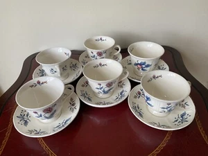 Wedgwood Williamsburg Potpourri 6 Tea Cup and Saucer Set - Picture 1 of 21