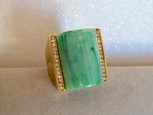 ANILLO DISEÑADOR de gran tamaño chapado en oro amarillo macizo sobre plata de ley tamaño 7,75 - Imagen 1 de 14