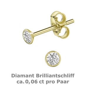 Ohrstecker Diamant 585 Gold 2,3 mm 1 Paar NEU Kelchstecker 14 Karat - Bild 1 von 3