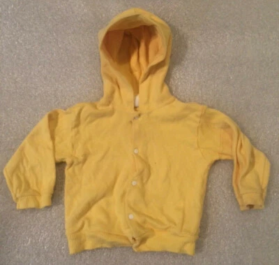 Vintage Toddler Hoodie Sweatshirt Yellow Button Up Size L 23-26 lbs - Image 1 of 3