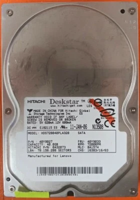 ⭐️⭐️⭐️⭐️⭐️ Hard Drive SATA Desktop 3.5" Hitachi HDS728040PLA320 40GB MLC BA1574 - Image 1 of 3
