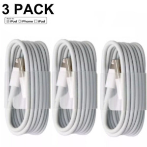 3-PACK USB Data Fast Charger Cable Cord For Apple iPhone 5 6 7 8 X 11 12 13 MAX