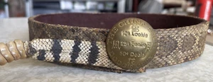 Handmade Rattlesnake Hat Band w/ Vintage Dodge City Brothel Coin 23 1/4 - Picture 1 of 7
