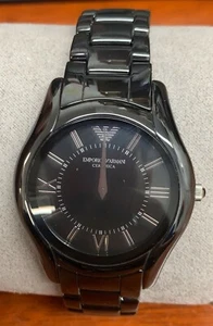 Emporio Armani Women's AR1441 Ceramic Slim Black Dial Watch - Picture 1 of 1