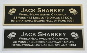 Jack Sharkey nameplate for signed boxing gloves trunks photo - Picture 1 of 2
